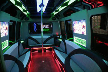 Interior of a limo bus in Lakeside
