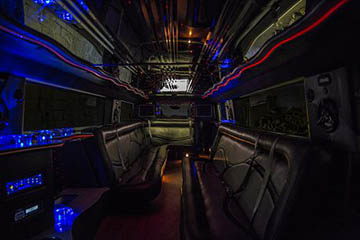 hummer limo with leather seats and cup holders