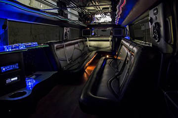 hummer limousine leather seating