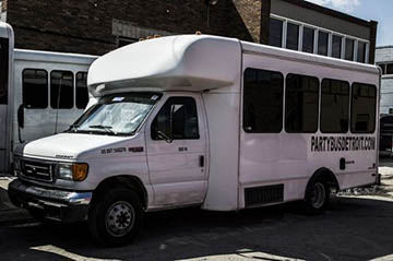 20 passenger party bus rental exterior