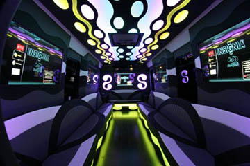 22 passengers party bus interior