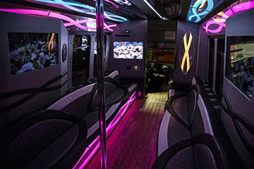 luxury lounge of a party bus