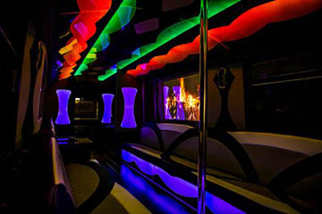 luxurious party bus lounge