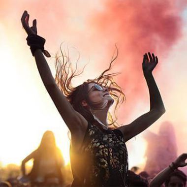 lady enjoying a concert