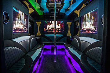 party bus service interior