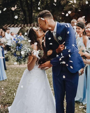 couple celebrating their wedding party